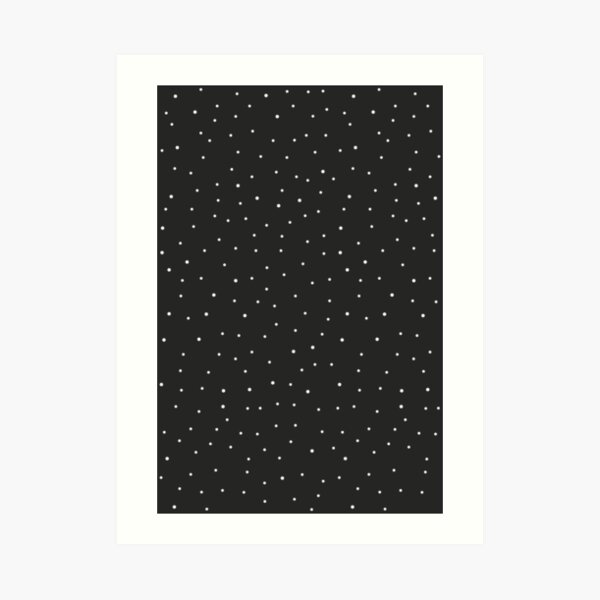 Random Dots on Black Art Print