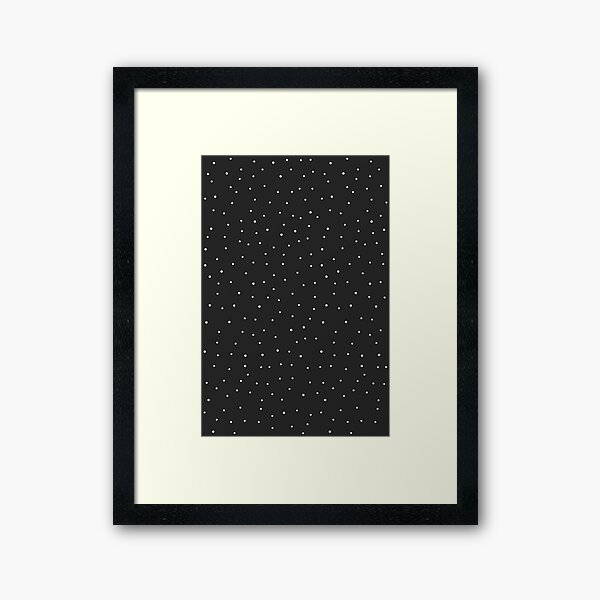 Random Dots on Black Framed Art Print