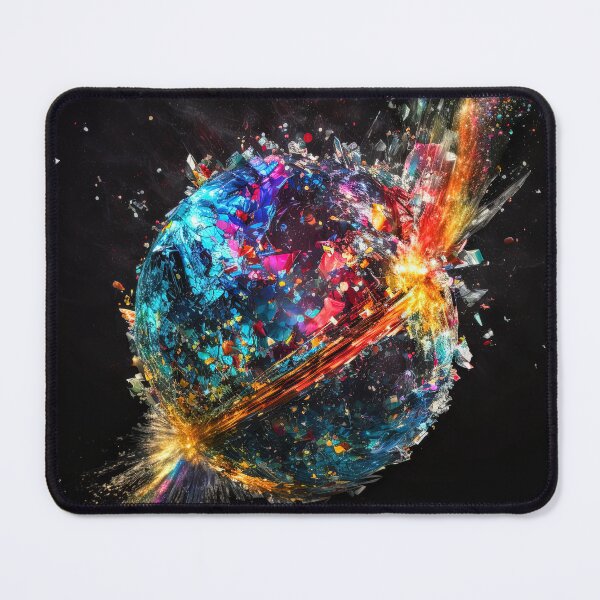 Item preview, Abstract Colorful Glass Shattering - Digital Design - AI Artwork designed and sold by BRaiNDEDprints.