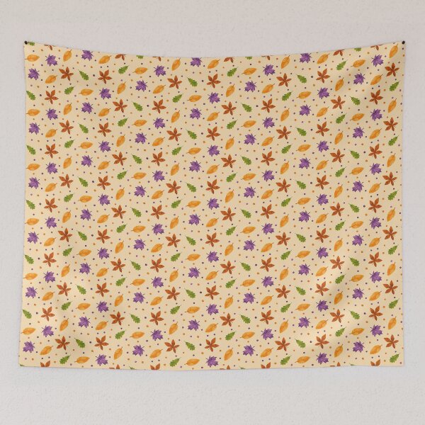 Item preview, Patrón de hojas cayendo Hojas de colores sobre crema designed and sold by Vicki Dunlop.
