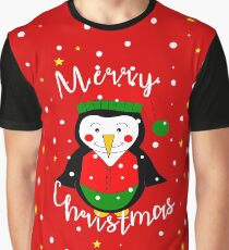 Merry Christmas Penguin Graphic T-Shirt