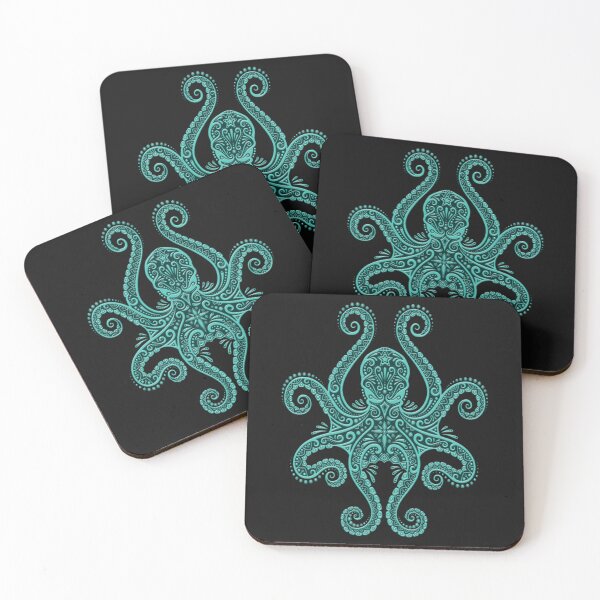 Item preview, Pulpo azul turquesa intrincado designed and sold by WalterFunk.