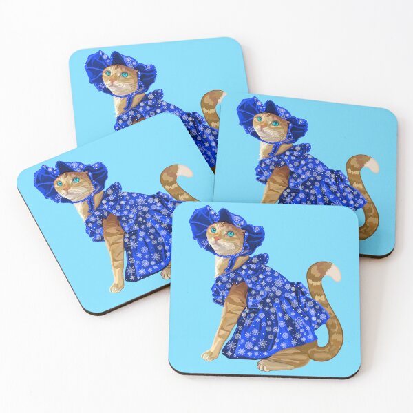 Item preview, Ginger Cat in Snowflake Winter Dress  designed and sold by Deborah Camp.