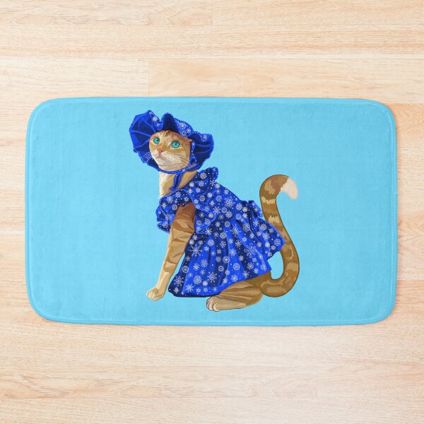 Item preview, Ginger Cat in Snowflake Winter Dress  designed and sold by Deborah Camp.