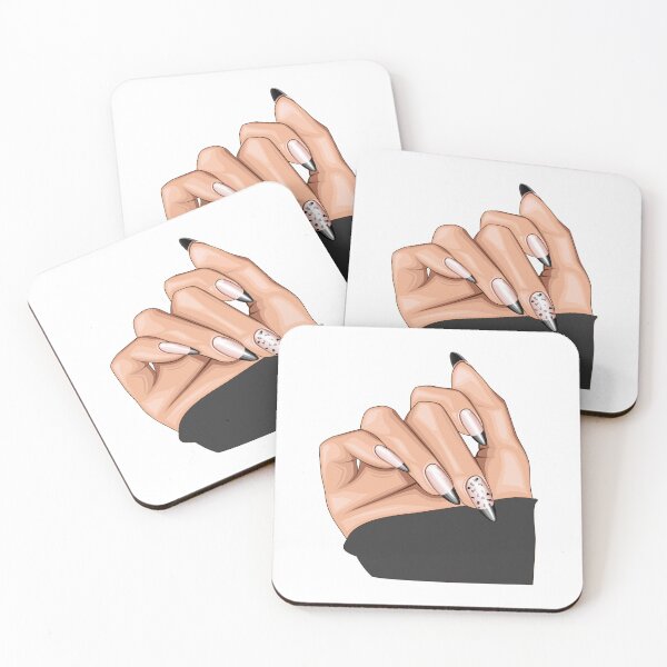 Item preview, black and white nails designed and sold by assiya-fashion.