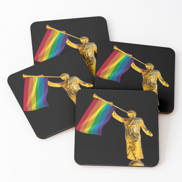 Item preview, Angel Moroni with Pride Flag on Flute designed and sold by ExmoPride.
