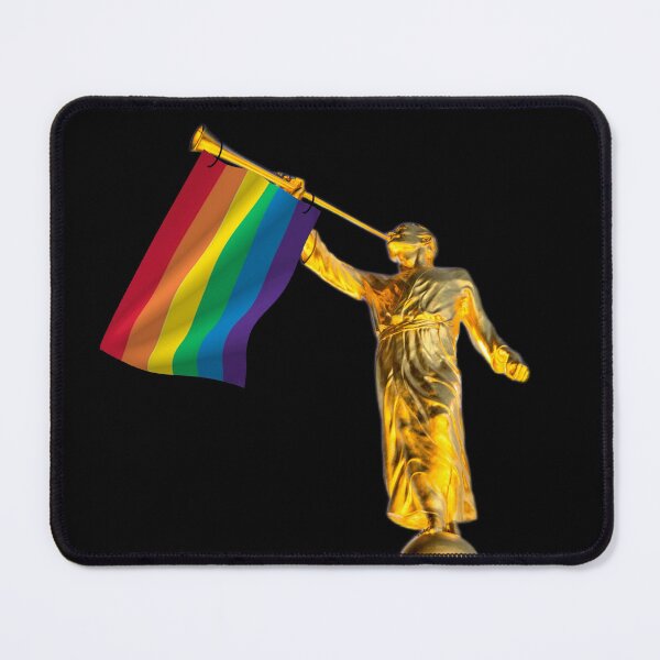 Item preview, Angel Moroni with Pride Flag on Flute designed and sold by ExmoPride.