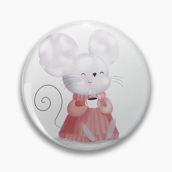Item preview, Little mouse who loves coffee in watercolor designed and sold by acriattiva.