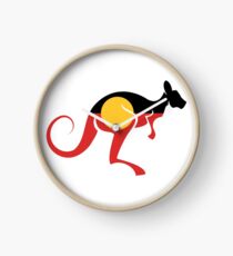 Australian Aboriginal Kangaroo Flag Clock