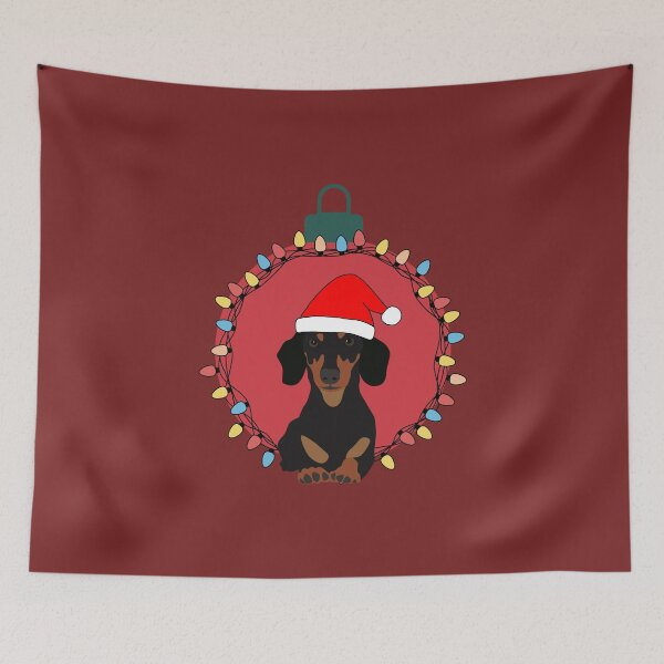 Item preview, Santa Dachshund in Christmas Bauble with Colorful Lights designed and sold by SeasonalDogs.