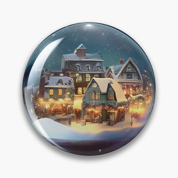 Item preview, Winter village inside a christmas snow globe designed and sold by XmasPatterns.