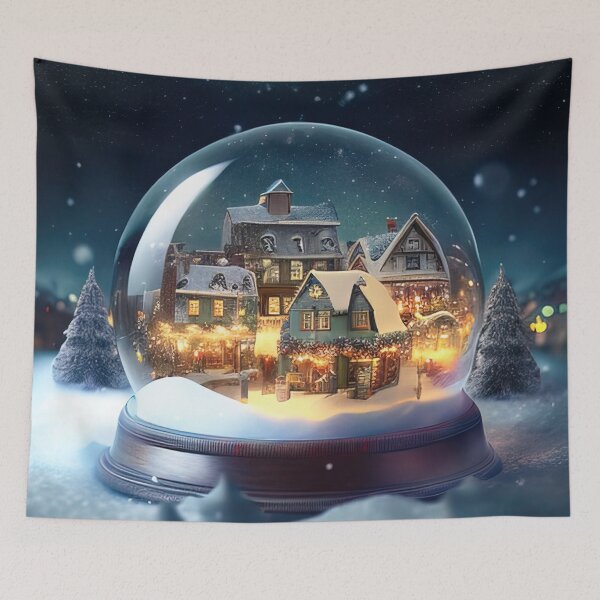 Item preview, Winter village inside a christmas snow globe designed and sold by XmasPatterns.