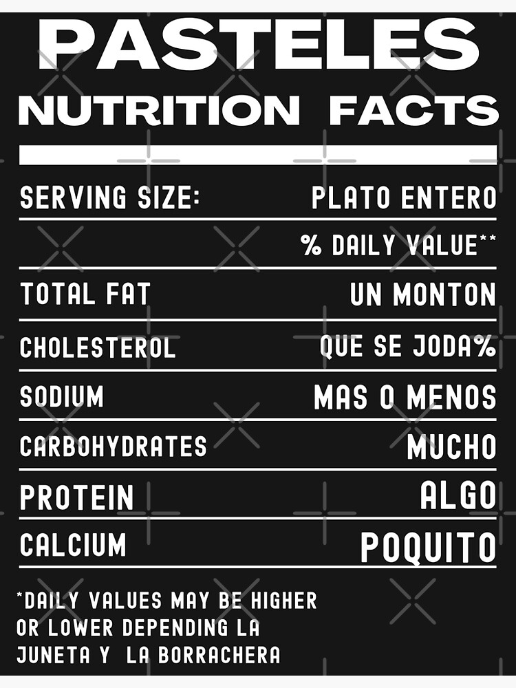 "Pasteles nutrition facts,Feliz navidad boricua" Poster for Sale by erozzz Redbubble