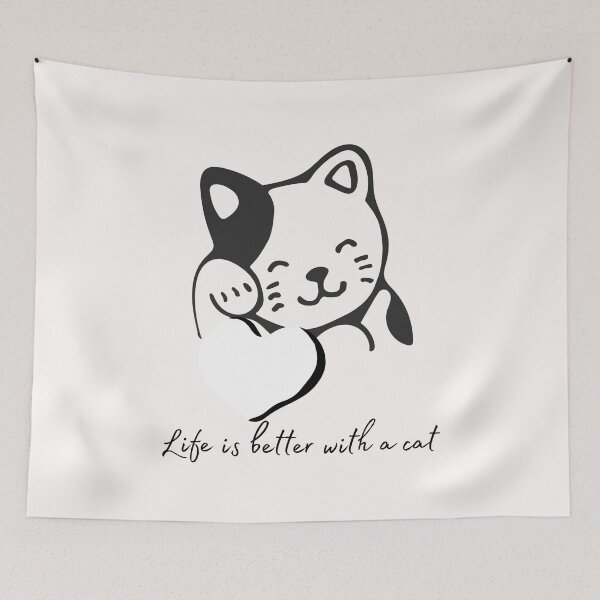 Item preview, Life is better with a cat designed and sold by ColourTrials.
