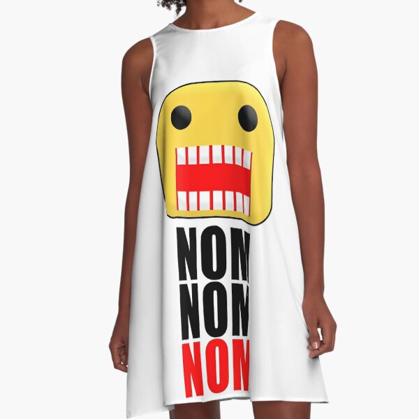 Roblox Feed Me Giant Noob A Line Dress By Jenr8d Designs Redbubble - crop top girl t shirt roblox