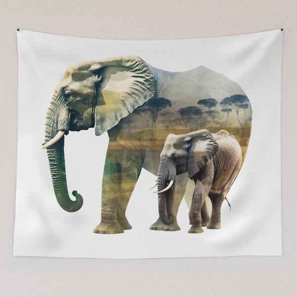 Item preview, Elephants in African Wildlife Backdrop designed and sold by TheDigitalAnvil.