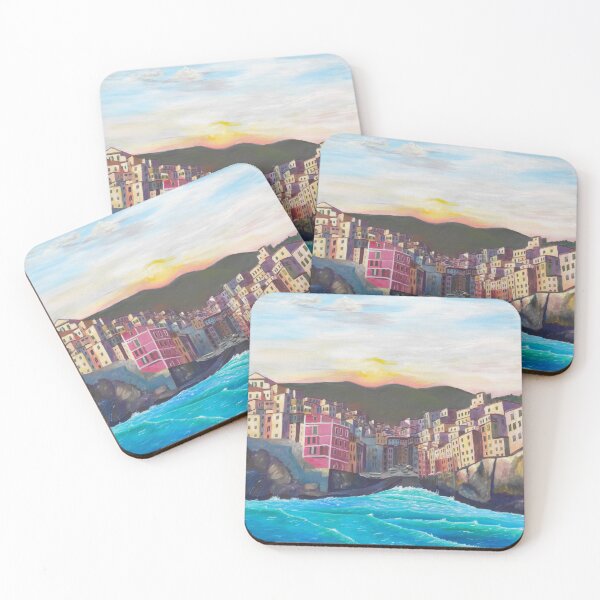 Item preview, Waves and Surf Crashing on Shore in Riomaggiore Cinque Terre designed and sold by artshop77.