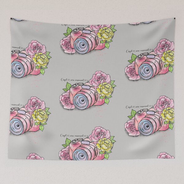 Item preview, Capture Camera The Wonderfull Moment New Year,watercolor flowers Camera for Phptography Lover designed and sold by fatydesignspace.