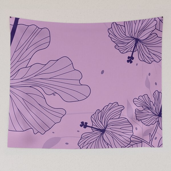 Item preview, Purple Flowers Wallpaper  designed and sold by Karam Barakat.