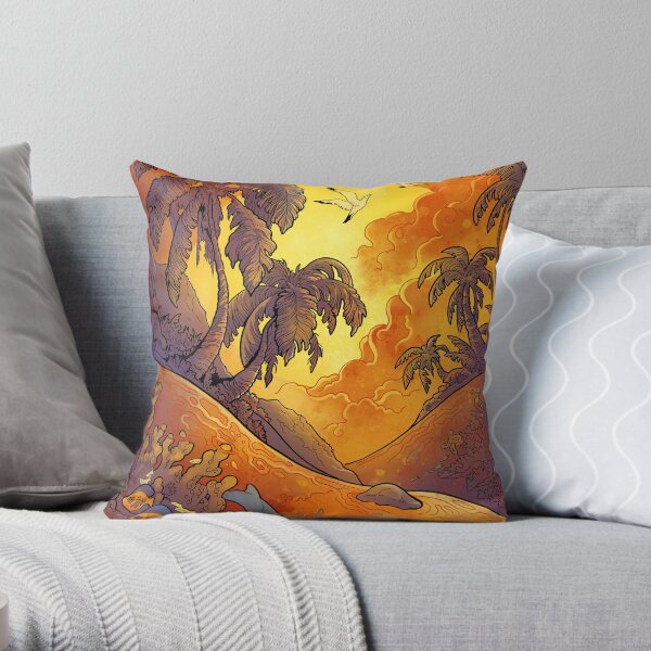 Tropical Sunset Throw Pillow