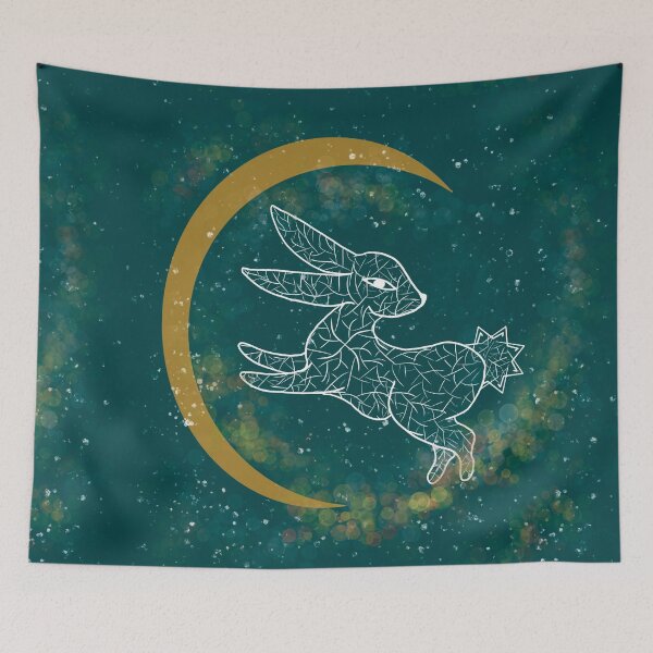 Item preview, Aqua lunar rabbit designed and sold by Xatutik.art.