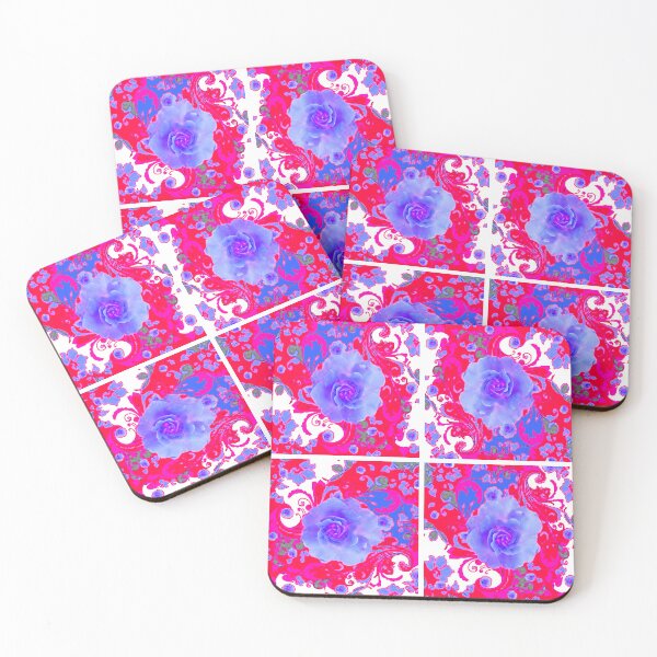 Item preview, BLUE-ISH GARDEN ROSE RED PATTERN ABSTRACT   designed and sold by sharlesart.