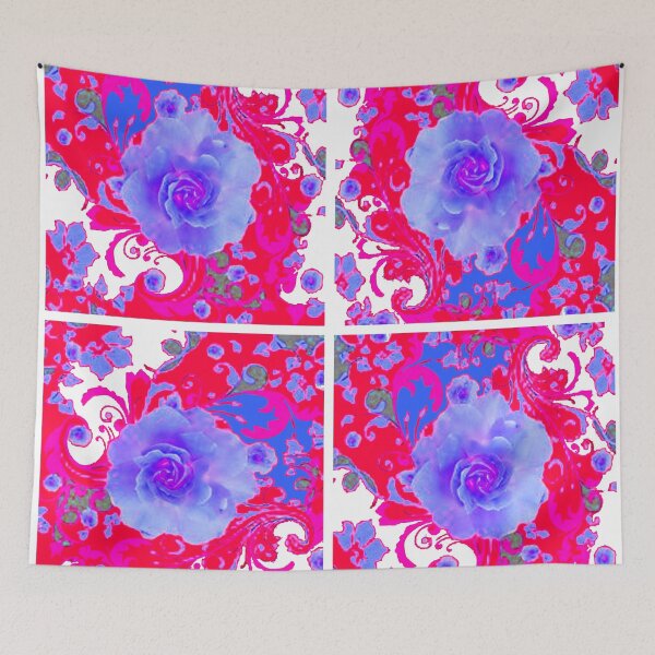 Item preview, BLUE-ISH GARDEN ROSE RED PATTERN ABSTRACT   designed and sold by sharlesart.