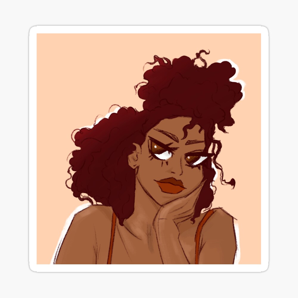 Cartoon black girl with afro Cartoon black girl with afro