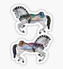 Pretty Carousel Horses Pattern by Moose Disco Sticker