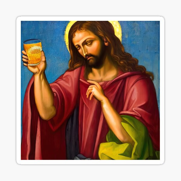 Jesus wütend auf eine harte Limonade Sticker