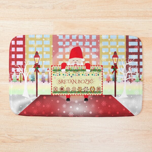 Item preview, Santa Clause holding "Sretan Božić" card designed and sold by MC Art Studio.