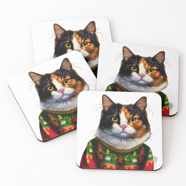 Item preview, Cat  Wearing Christmas Sweater designed and sold by extraordinar-ia.