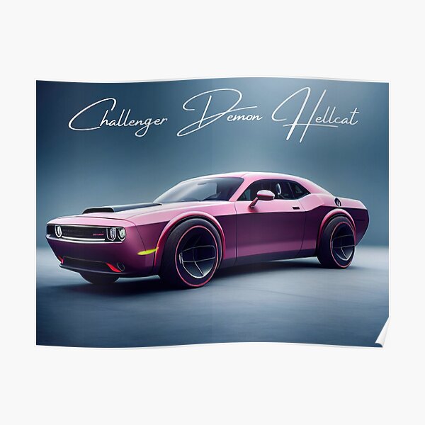 American Muscle Challenger Hellcat Demon Hemi color artwork photograph  poster / posters