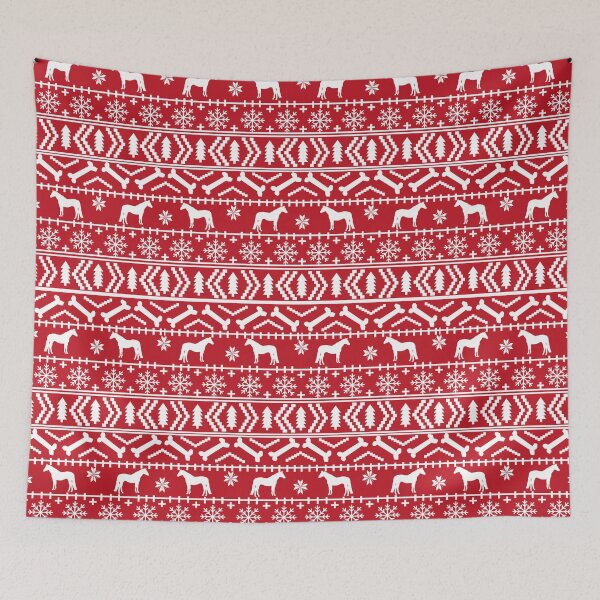 Item preview, Horse silhouette fair isle christmas pattern animal lover horses gifts designed and sold by PetFriendly.