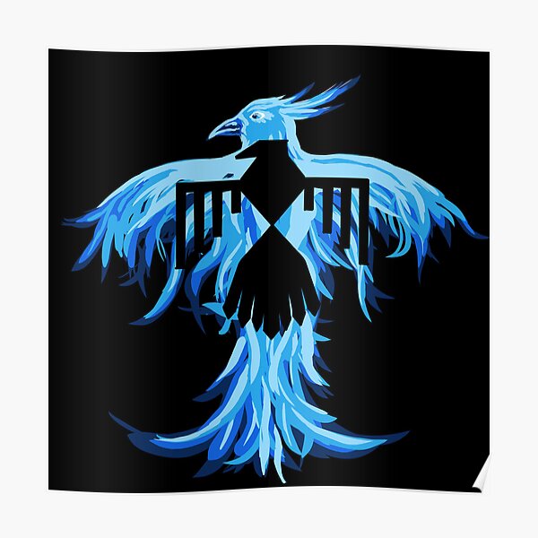 Thunder-Phoenix (Blue, Dark) Poster