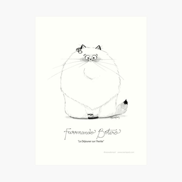 #meowdernart - Furrnando Botero Art Print