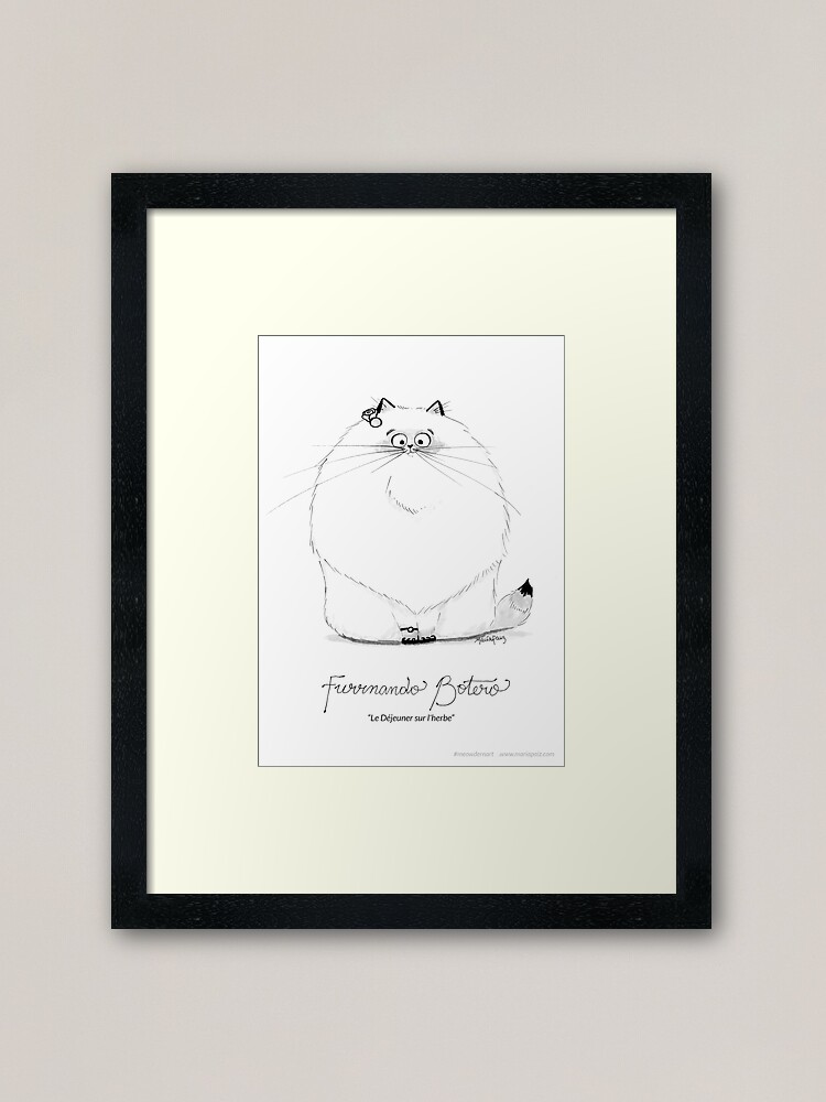 Alternate view of #meowdernart - Furrnando Botero Framed Art Print