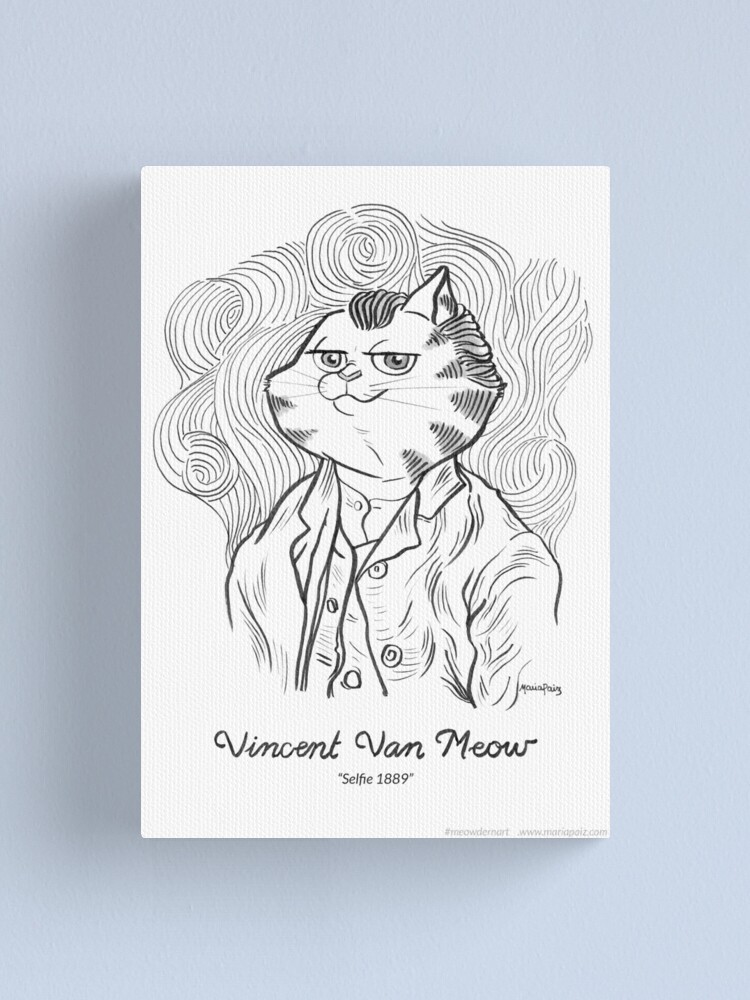 Alternate view of #meowdernart - Vincent Van Meow Canvas Print