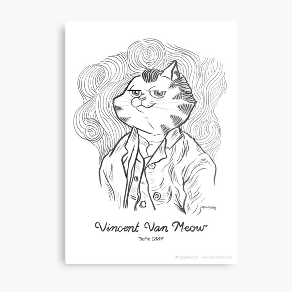 #meowdernart - Vincent Van Meow Metal Print