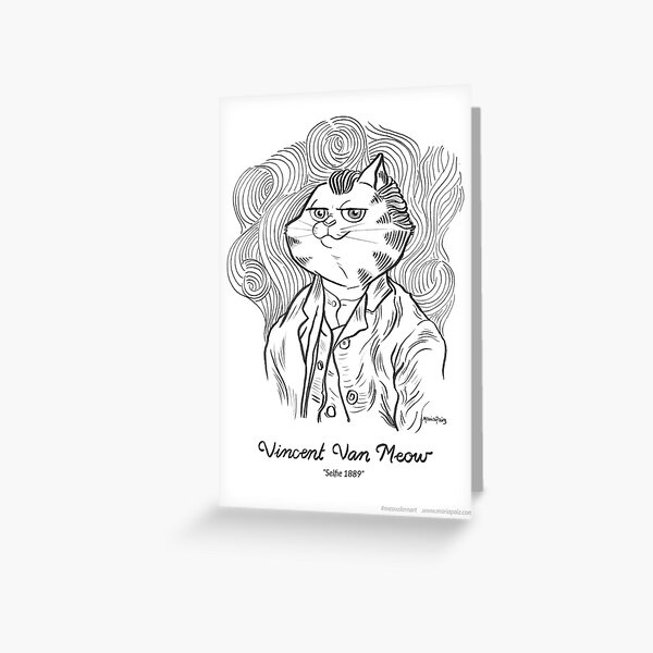 #meowdernart - Vincent Van Meow Greeting Card