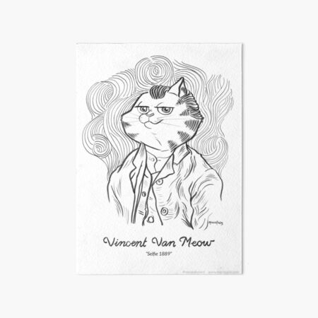 #meowdernart - Vincent Van Meow Art Board Print