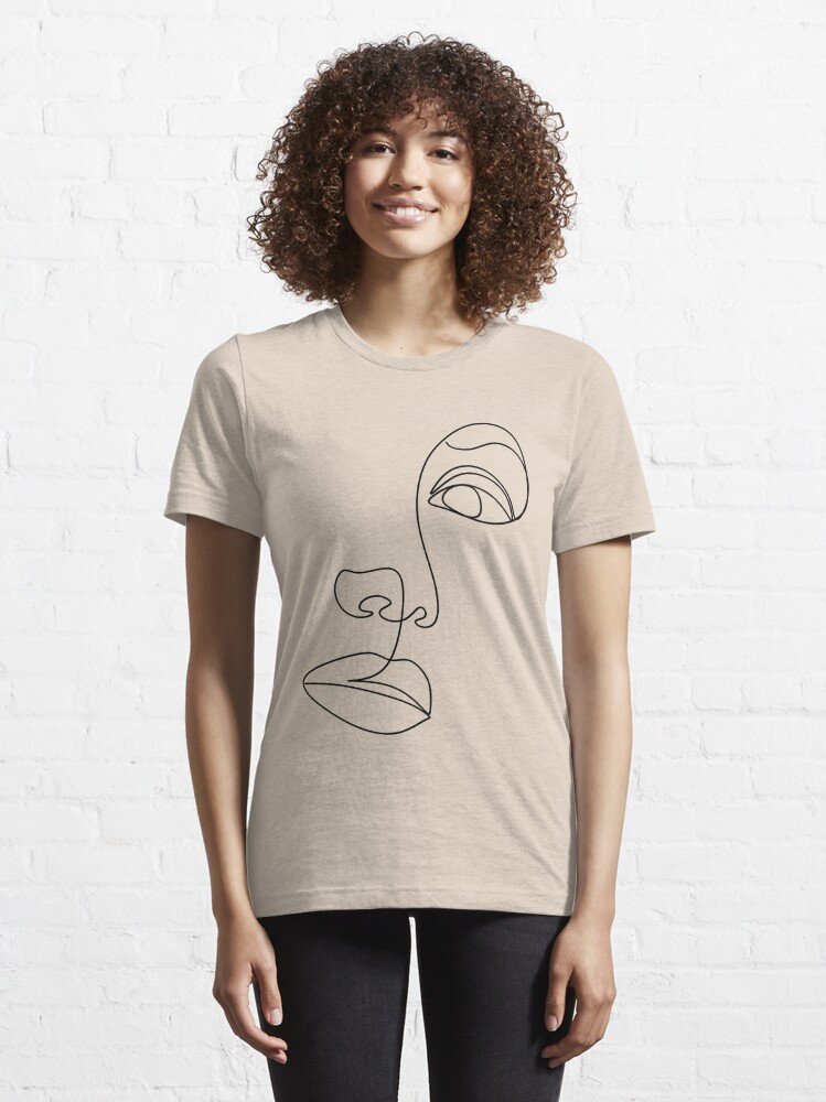 Continuous line of a portrait of a beautiful woman. The girl's face. Vector." Essential T-Shirt for Sale by AllaLineArt | Redbubble