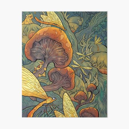 Mushroom Fantasy Forest Art Board Print