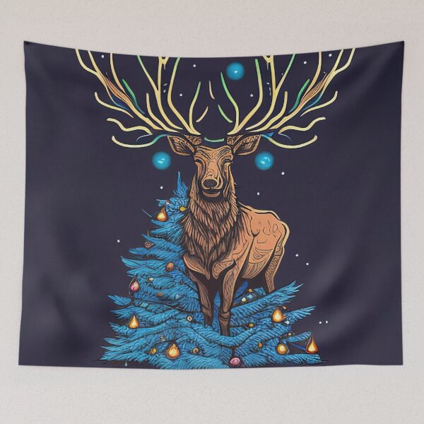 Item preview, Cute elk christmas card design designed and sold by XmasPatterns.