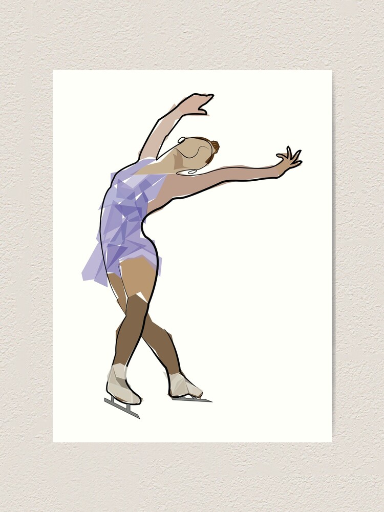 ice skater skating Watercolor print a4 wall art picture gift unframed poster 21 