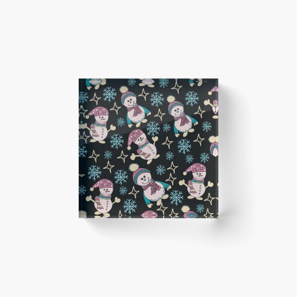 Item preview, Cute Snowmen Snowflakes Pattern designed and sold by HappyLifeCreate.
