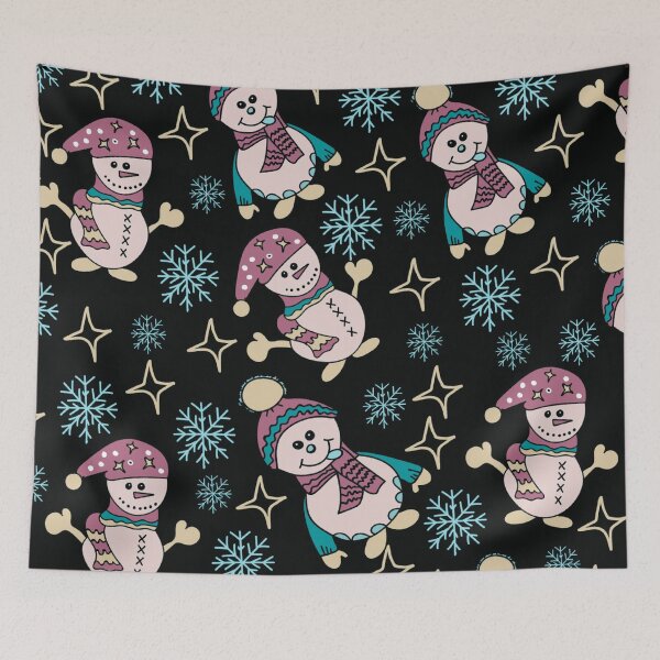 Item preview, Cute Snowmen Snowflakes Pattern designed and sold by HappyLifeCreate.