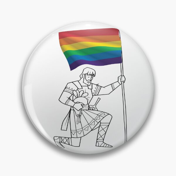 Item preview, Captain Moroni Kneeling with Pride Flag designed and sold by ExmoPride.