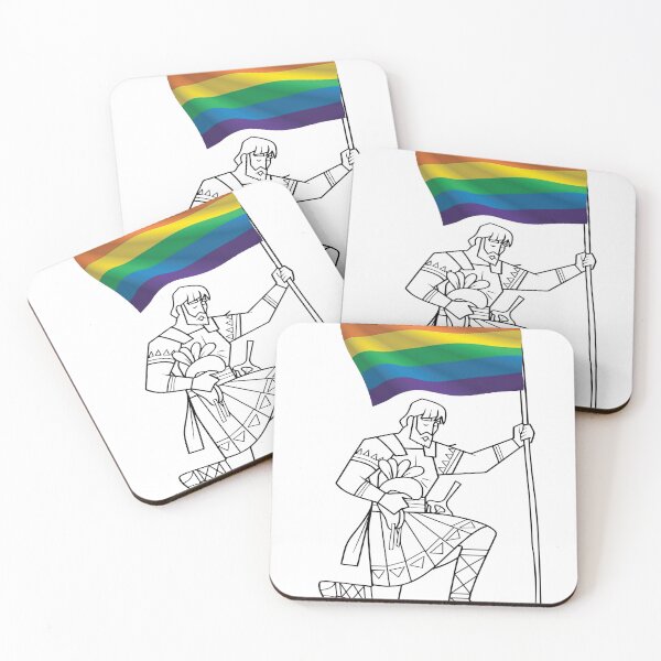 Item preview, Captain Moroni Kneeling with Pride Flag designed and sold by ExmoPride.