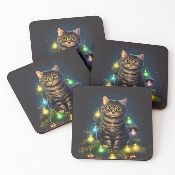 Item preview, Colourful cat christmas tree designed and sold by XmasPatterns.